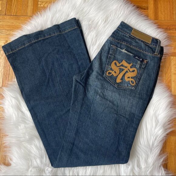 7 SEVEN jeans vintage Y2K embroidered back pockets low riders - Picture 1 of 13